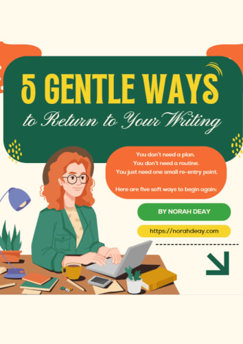 Woman is typing 5 Gentle Ways to return to your writing